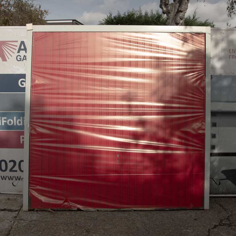 Garador Carlton Vertically Ribbed Garage Door in Red