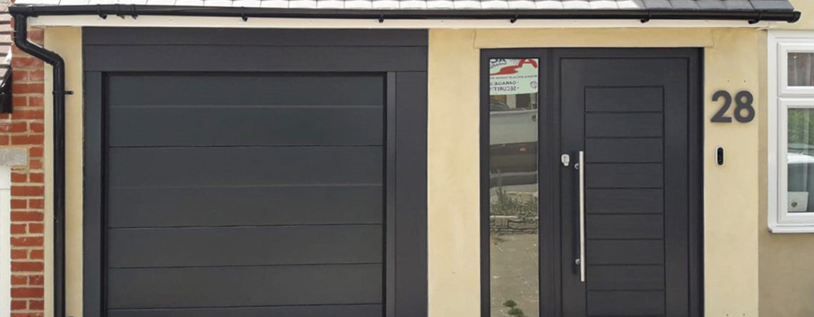 Sws Elite Insulated Sectional Garage Door Finished In Anthracite Grey
